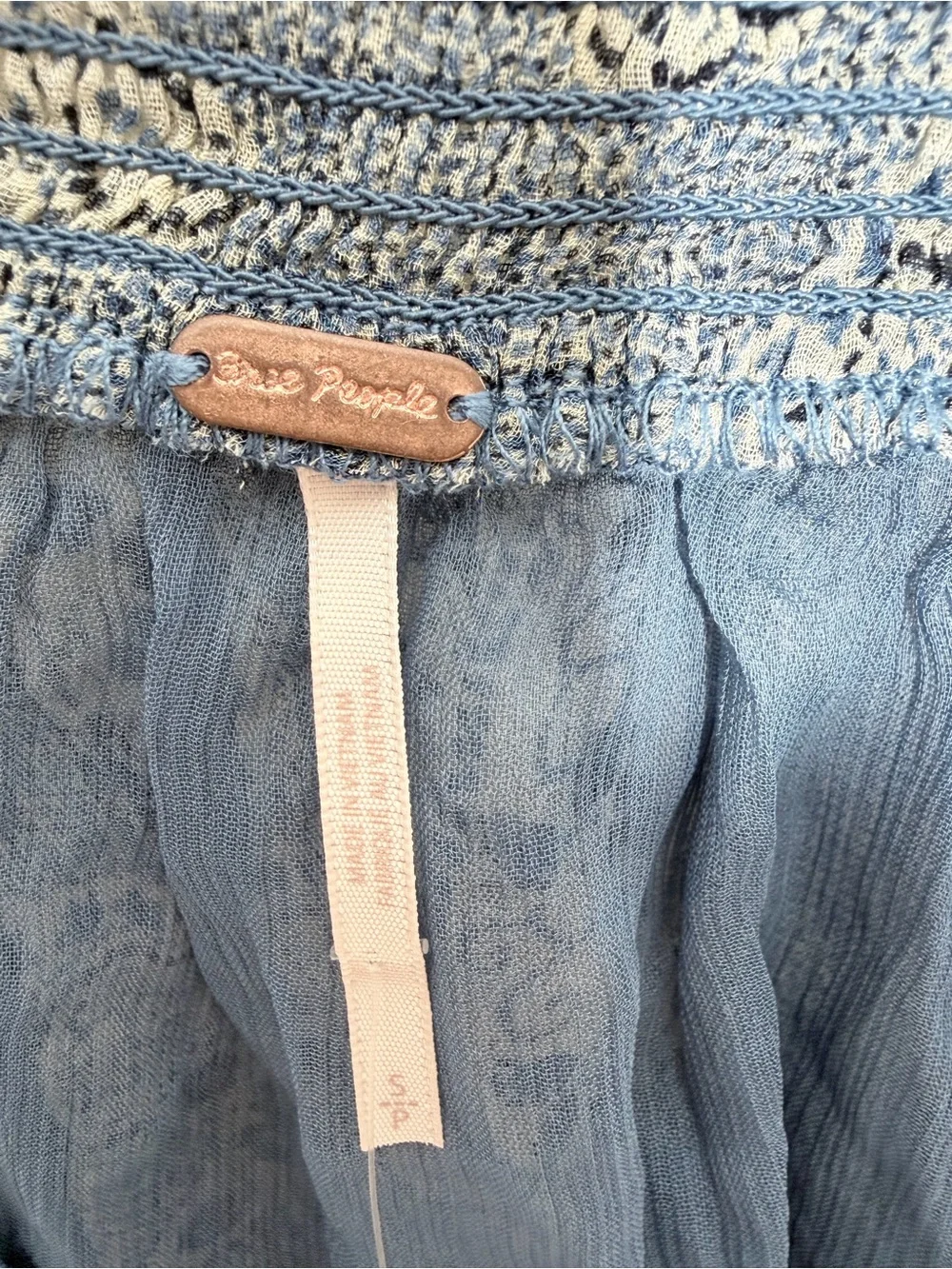Free People Cleo Mixed Print Tube Top Blue Combo NWT Size S 🦋
